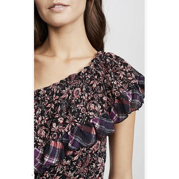 Free People Dress What About Love Maxi Size S‎ to M Black Floral Ruffle - Picture 4 of 8